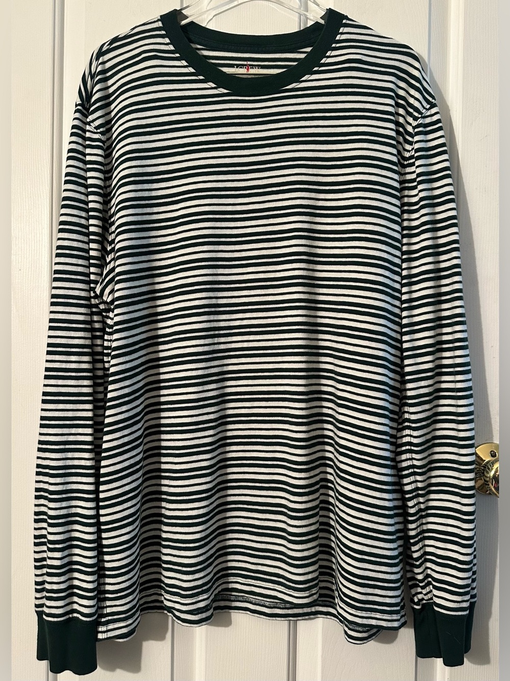 J. CREW XL Oarsman COTTON Capsule Vintage Preppy Jersey Green Long Sleeve Stripe